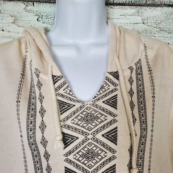 Billabong Women’s Beige Aztec Print Pullover Hoodie Sweatshirt Size Large - Picture 2 of 8
